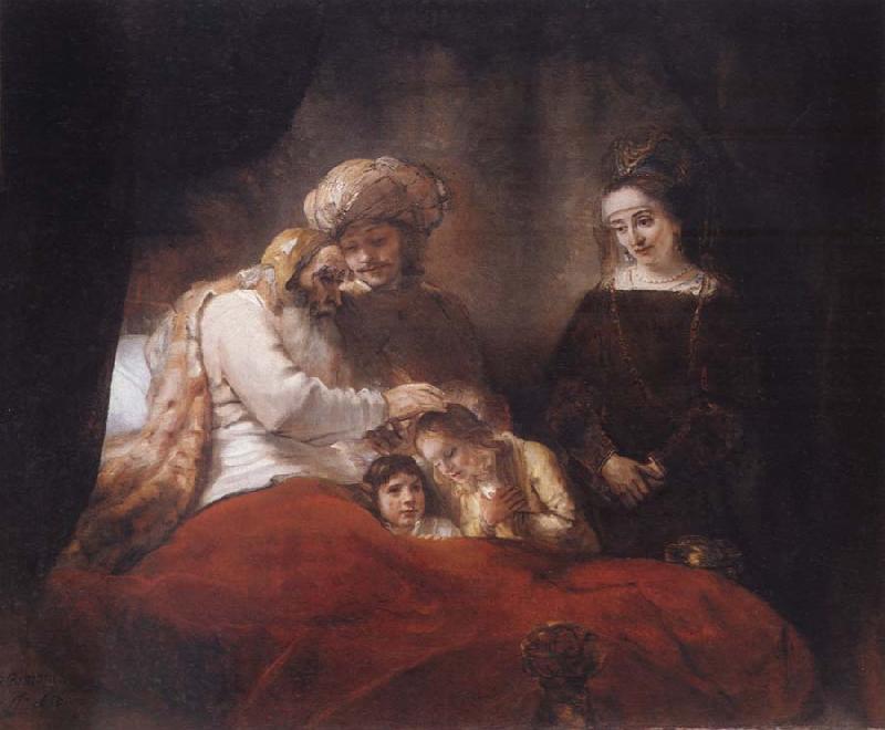 REMBRANDT Harmenszoon van Rijn Jacob Blessing the Sons of Joseph